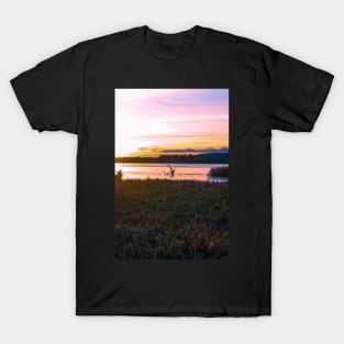 Frozen Scottish lake at sunset on a winter afternoon - portrait T-Shirt